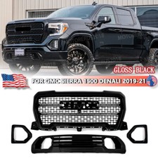 For Gmc Sierra 1500 Denali At4 2019-2022 Front Grille Plate Fog Bezel Kit 4pcs For Gmc Sierra 1500 Denali At4 2019-2022 Front Grille Plate Fog Bezel Kit 4pcs