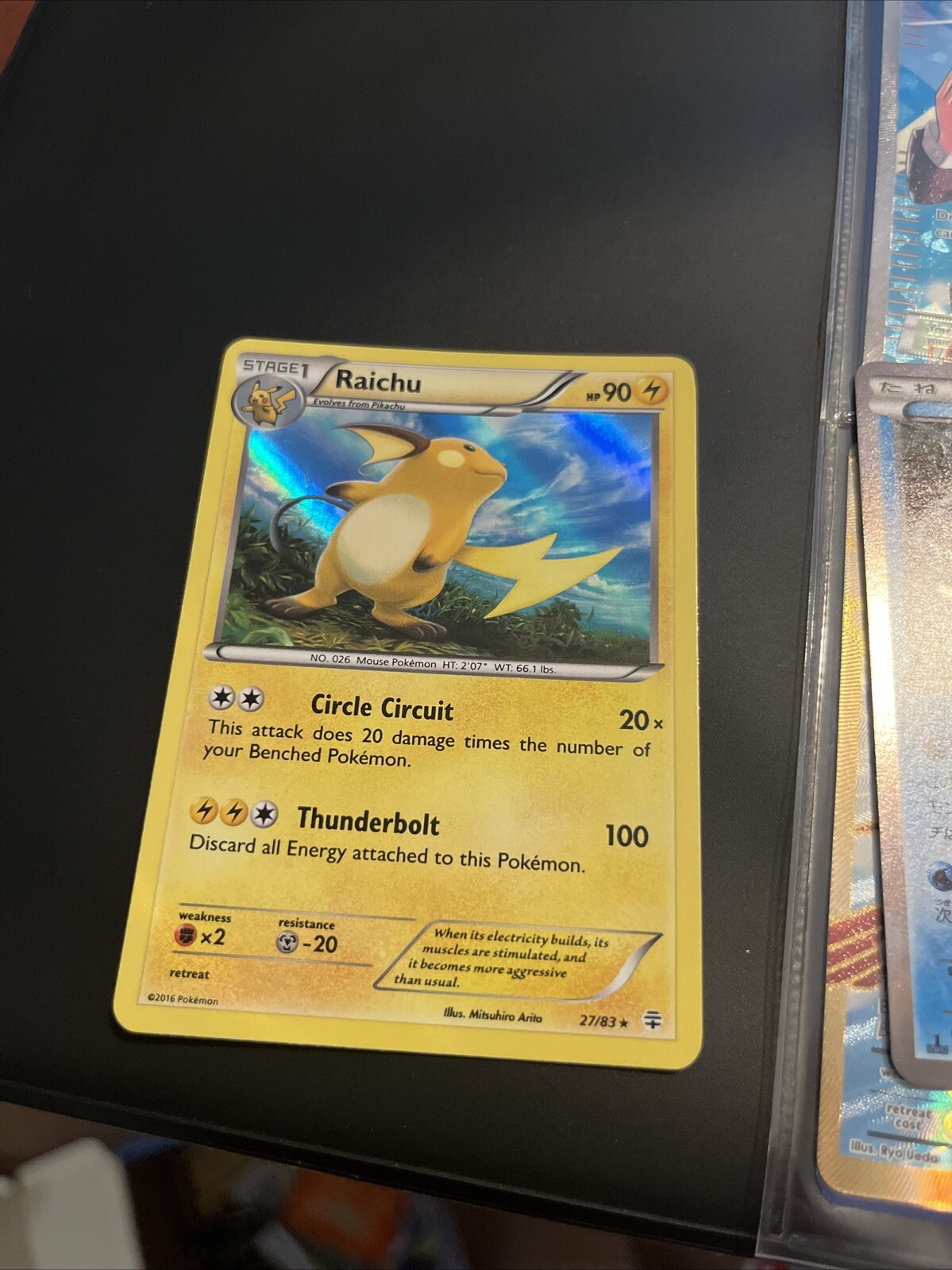 Pokemon Card Raichu 27/83 Generations Holo Rare NM