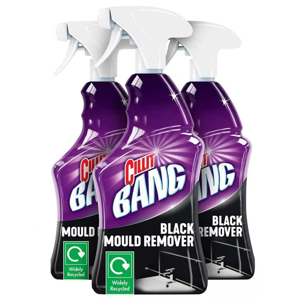 3 x Cillit Bang Power Cleaner Black Mould Remover Spray 750ml