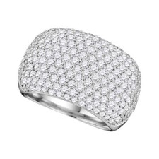 14kt White Gold Womens Round Diamond Band Ring 2-3/4 Cttw