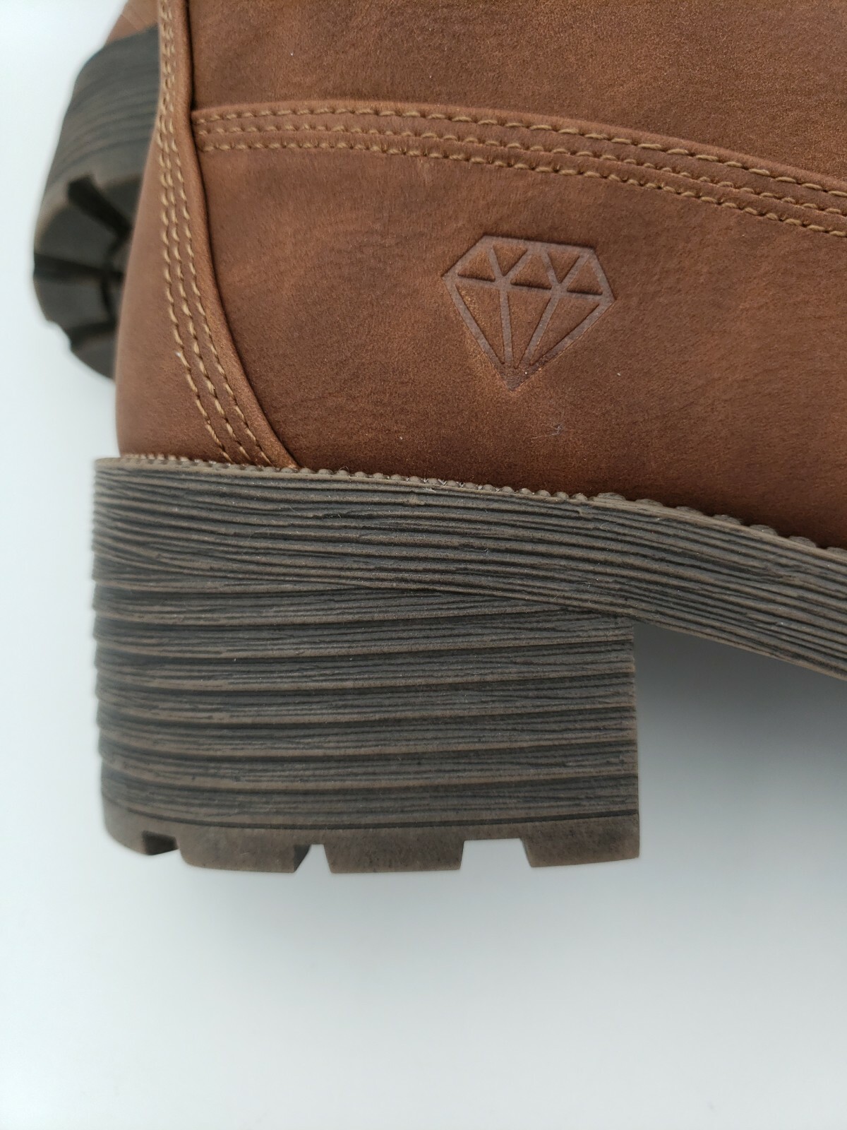 Rock & Candy Womens Staylen High Heel Faux Leather Hiking Boots Brown