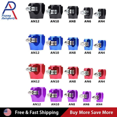 POSENG Hex Hose Finisher Clamp Screw Band Hose End Cover Fitting 4 6 8 10 12AN
