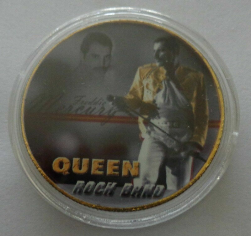 	 Freddie Mercury QUEEN POP & ROCK MUSIC 24K GOLD PLATED MEMORABILIA COIN #11