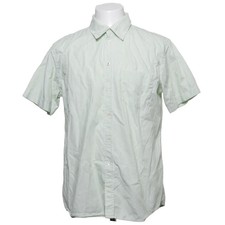 Boomerang, chemise à manches courtes, taille : L, vert/blanc, coton bio, rayu...