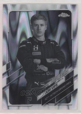 2021 Topps Chrome Formula 1 Black & White RayWave Refractor Juri Vips Jüri 0b3