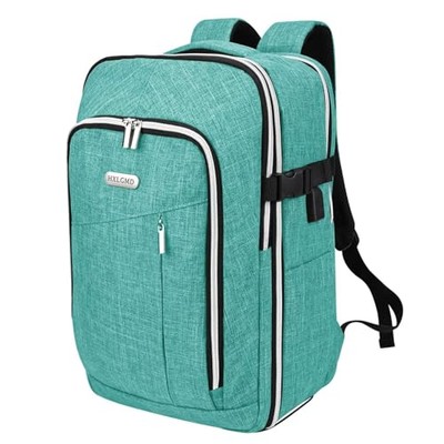 Personal Item Travel Carry On Luggage Backpack for Women Non-expandable Green