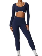 Workout Sets for Women 2 Piece Outfits Seamless High Waist Leggings Yoga Long...