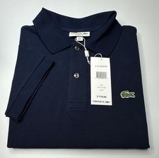 NWT Lacoste Polo for Men 100% Cotton Short Sleeve Color Navy Blue Free Shipping