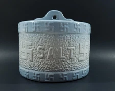 Antique Salt Glaze Stoneware Salt Good Luck Whirling Logs Crock