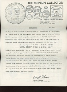1975 /1976 The Zeppelin Collectors Club Zeppex Ephemera Lot