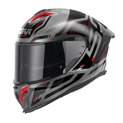 GIVI 50.3 Quasar Full Face Motorcycle Helmet Titanium Red Black QSTR