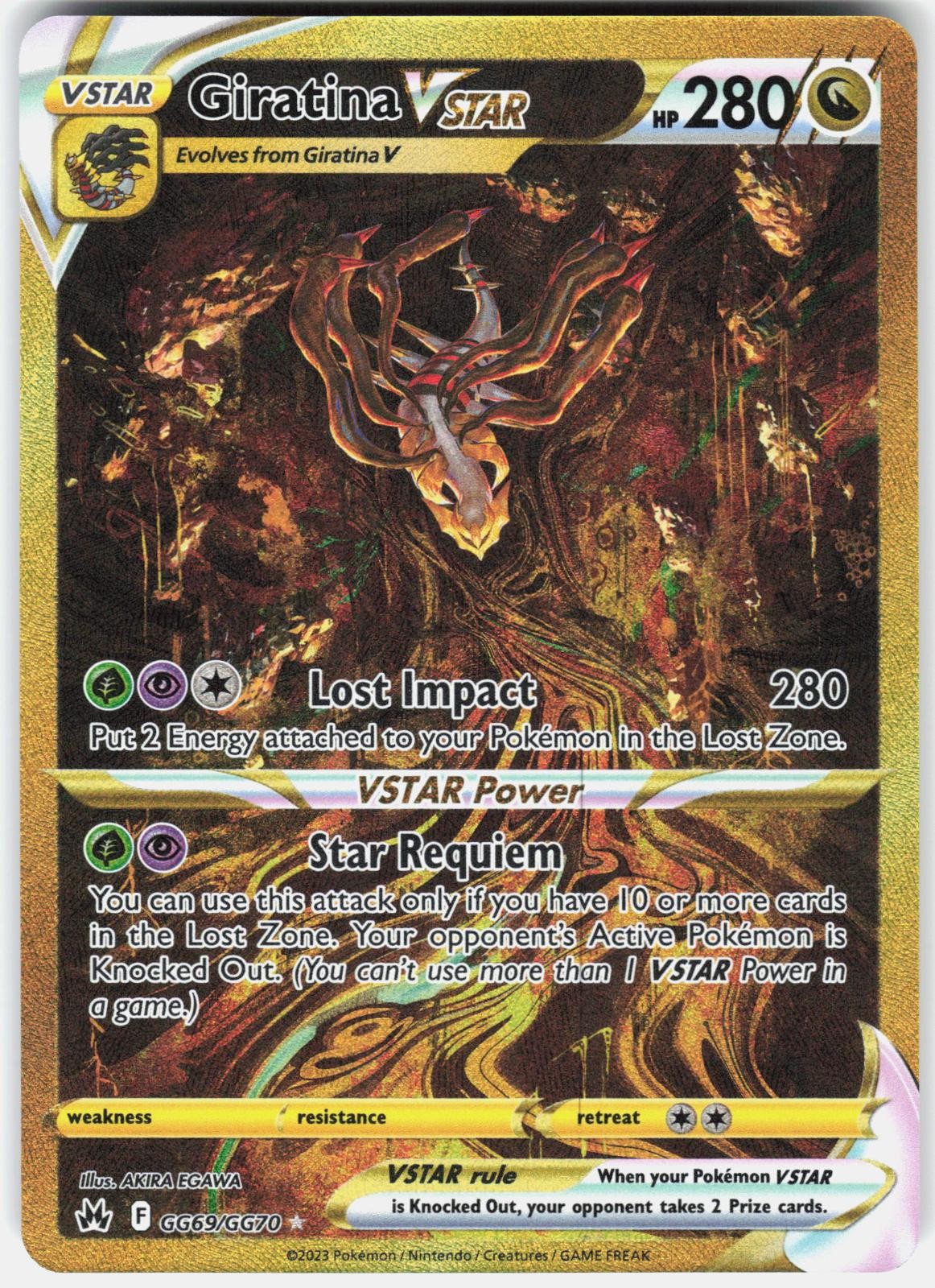 Pokemon Giratina VSTAR GG69/GG70 Crown Zenith Galarian Gallery Pokemon NM