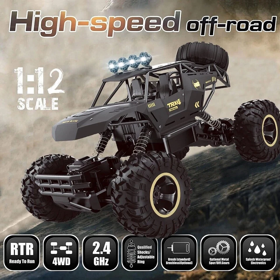 2.4G Remote Control Car 4WD RC Monster Truck Off-Road Vehicle Toys Gifts Kids - Image 2 of 4