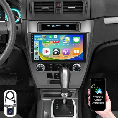 For 2010-2012 Ford Fusion Apple Carplay Car Radio 64GB Android 15 Navi GPS + Cam