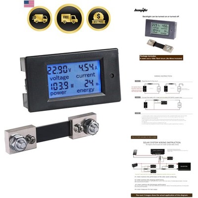 DC 8-100V 0-100A LCD Display Digital Current Voltage Power Energy Meter Multi...
