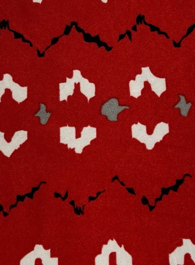 Леггинсы LuLaRoe OS один размер трудно найти красный серый черный шеврон вязаный свитер сердце рукоделие - Изображение 2 из 4