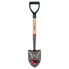 27'' Steel Round Utility Shovel with D-Grip and Wood Handle Tempered Steel Blade