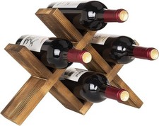 Wine Rack With Coasters Real Wood Rustic Design New 