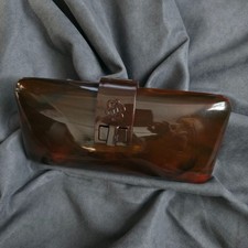 Rare Oversized 23cm Vintage Tortoise Shell Lucite Case - Baroque Monogram B