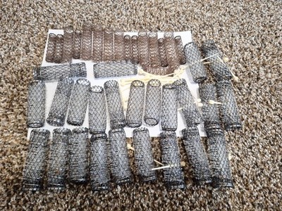Lot of 40 Vintage 1950s Wire Hair Brush Rollers MESH CURLERS 3 Different Sizes