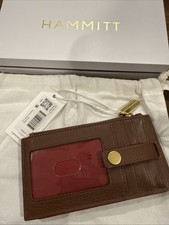 Tarjetero Hammitt Gold Hardware 210 West de cuero - chocolate nuevo con etiquetas $145