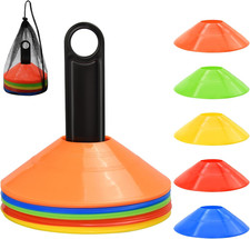 25/50/100Pcs Disc Cones, Agility Soccer Cones with Carry Bag and Holder, Soccer