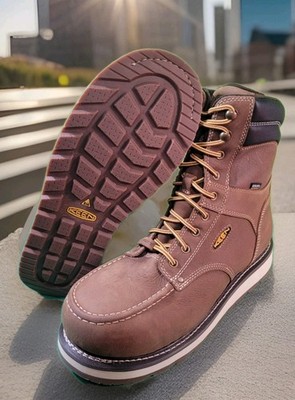 Keen Cincinnati 8'' Waterproof Safety Toe Electrical Hazard Work Boots, Mens 11.5
