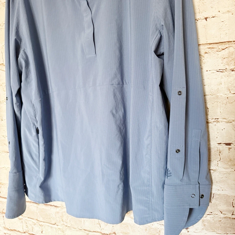 Top túnica Coolibar para mujer con protección UV Catona cuello embudo talla XL azul aciano Foto 3 de 4