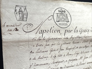 NAPOLEON RELATED DOCUMENT from 1804 Antique Rare Collectible Manuscript