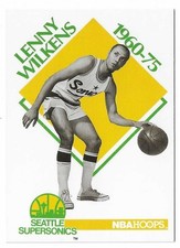1990-91 NBA Hoops Basketball Lenny Wilkens Coach Card #349 Seattle Supersonics