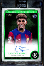 2024-25 Topps Dynasty Soccer Marks Of Excellence Green Lamine Yamal RC AUTO /99