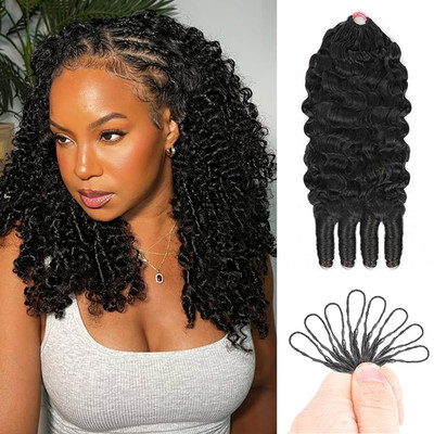 Burmese Curly Crochet Human Hair 120g Knotless Pre-Separated Feather Crochet Hum