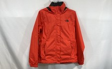 The North Face Women's Resolve Hooded Rain Jacket Red Nylon Waterproof Size M