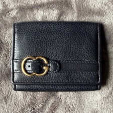 Gucci Black Card Holder with Buckle Accent