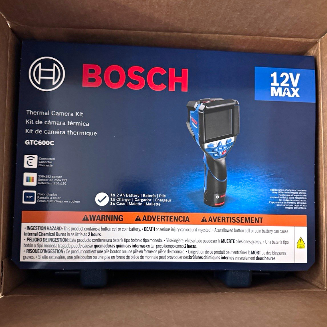 Bosch GTC600C 12V Max Handheld Thermal Camera Kit 256x192 -4 to 1112F