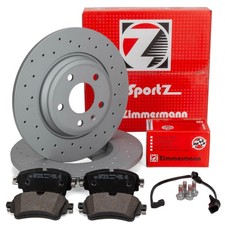 Zimmermann SPORT Bremsscheiben Ø 300mm Beläge Sensor für AUDI A4 B9 A5 F5 hinten