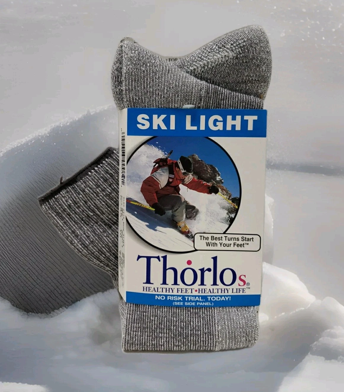 Thorlos Unisex Ski Lightweight Over-Calf Socks Men's Size 5.5-8.5 NEW Lt. Gray