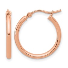 20mm 14k Rose Gold 2mm Polished Hoop Earrings LE885