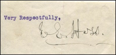 ELIJAH EMBREE HOSS - TYPED SENTIMENT SIGNED