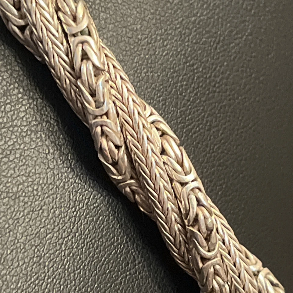 BA Suarti Bali 925 Sterling Braided Byzantine Wheat Chain Necklace 10mm 125G - Image 3 of 4