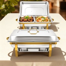 Rectangular Chafing Dish Gold Chafing Dish 8QT Stainless Steel Gold Food Warmer