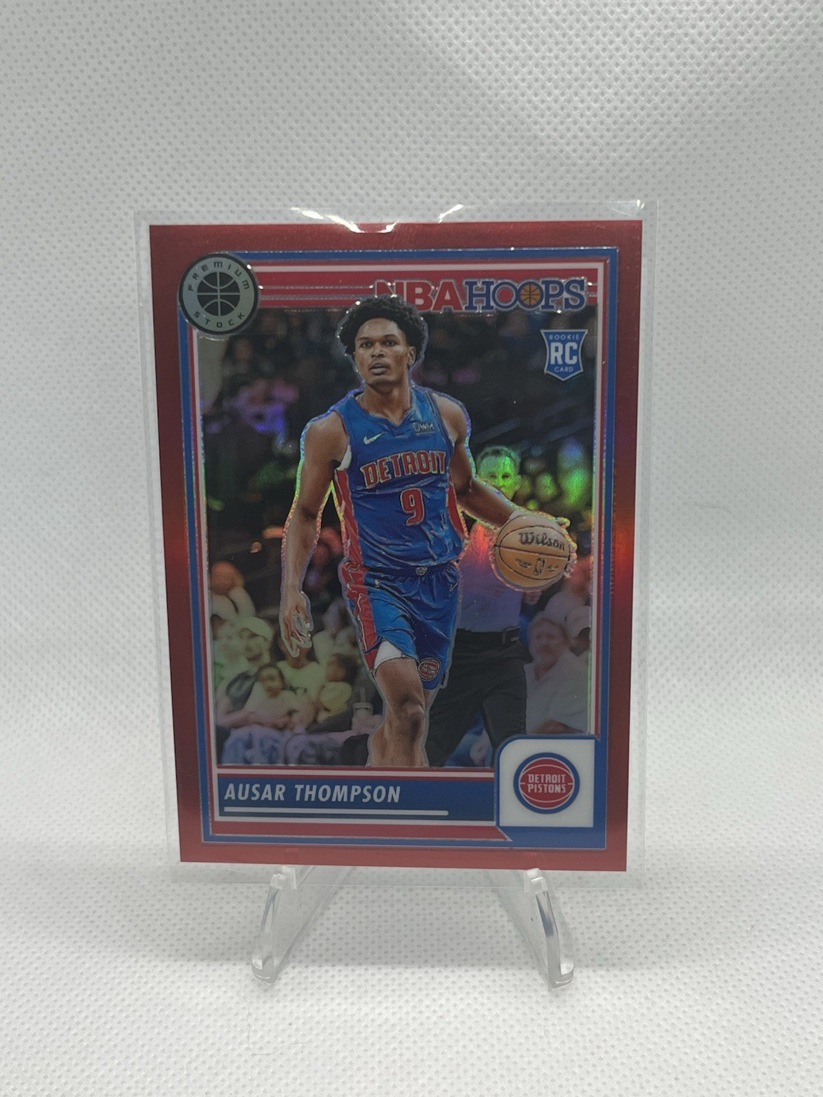 2023-24 Panini NBA Hoops Premium Stock - Ausar Thompson #100 Red Prizm /275 (RC)