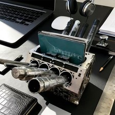 V8-Motor-Modellauto-Stifthalter, Kfz-Schreibtisch-Organizer, Geschenk für