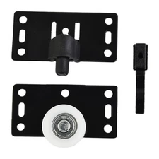Sleek Black Sliding Door Rollers Pulleys for Wardrobe and For Cupboard