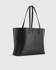 NWOT Quince Italian Leather Triple Compartment Shopper Tote Black SOLD Out