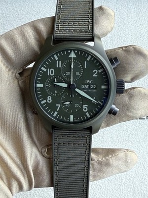 IWC Pilot Top Gun Woodland Chronograph Automatic Green Dial Men's Watch IW389106
