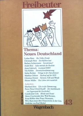 Freibeuter. Thema: Neues Deutschland. Bd. 43. Baier, Lothar, Christoph Hein Barb