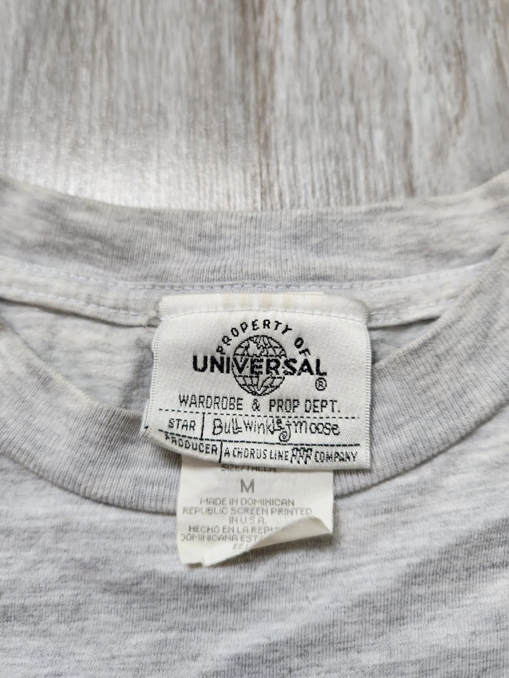 Camiseta De Colección '96 Universal Bullwinkle & Moose Gris Cuello Redondo Manga Corta EE. UU. Talla M Foto 3 de 4