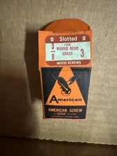 (100) 3/8 #3 Slotted Drive Round Head Solid Brass Wood Screws