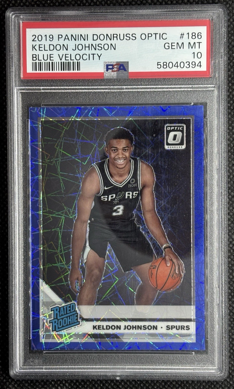 2019 Panini Donruss Optic KELDON JOHNSON Blue Velocity Rookie #186 RC PSA 10 GEM